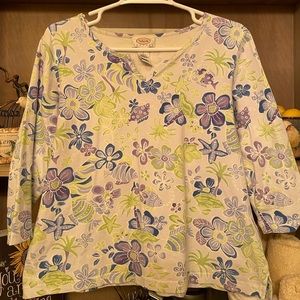 Talbots shirt with 3/4 sleeves. Size large- petite.